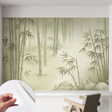 Papier peint autocollant adhésif avec imprimé motifs uniques apparence moderne Paysage serein 152x104 cm (1/5)