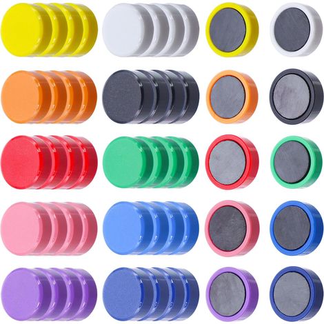 50Pcs Aimant Frigo Colorés Aimants Tableau Magnétique Décoratifs Magnet Puissant Petit Rond Aimant pour Photo Frigo Réfrigérateur Tableau L'école Bureau Salle de Classe Casiers (10 Couleurs) (1/5)