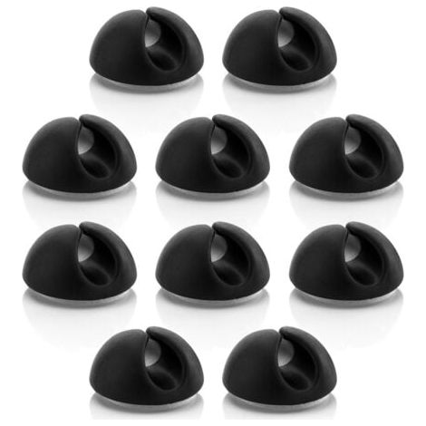 10x Attaches Support de Câble Gestion des Câbles Fixation des Câbles Organisateur de Câbles pour câbles jusqu'à 8 mm Attaches de Câble Fixation des Câbles Gestion des Câbles Noir (1/5)