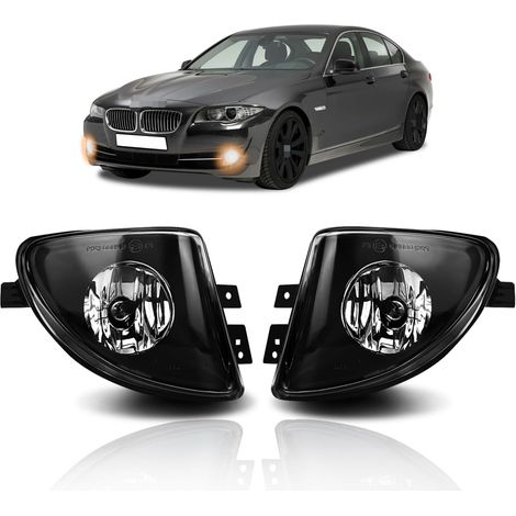 Nebelscheinwerfer passend für BMW 5er F10 F11 (01/2009–06/2013), für Standardstoßstangen, für Fahrzeuge mit Standheizung, 1 Paar Nebelscheinwerfer, Schwarz (1/5)