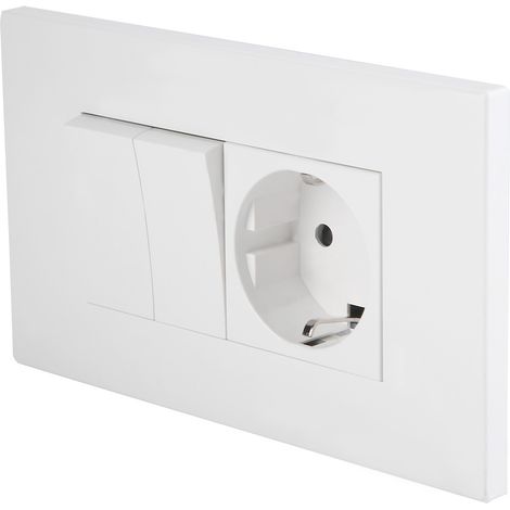 Wandsteckdose mit Doppelschalter (UK-Stecker) (1/5)
