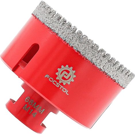 Foret Diamant Carrelage 68mm Scie Cloche Diamant pour Porcelaine Céramique Carrelage Marbre Granit M14 Filetage pour Meuleuse d'Angle (1/5)