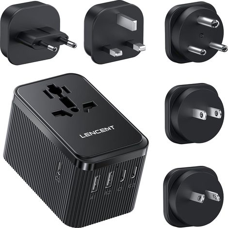 Adaptateur de Voyage Universel Prise International Type A/C/D/G/I 28W, 3 USB C, 2 USB A Compatible États-Unis, Angleterre, Japon, Maldives, Sri Lanka, Australie et Inde (1/5)