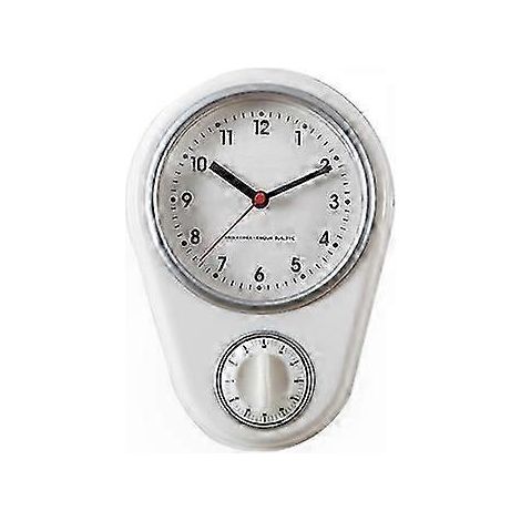 Weiße Uhr mit Timer für Büro und Zuhause, Stoppuhrfunktion (1/3)