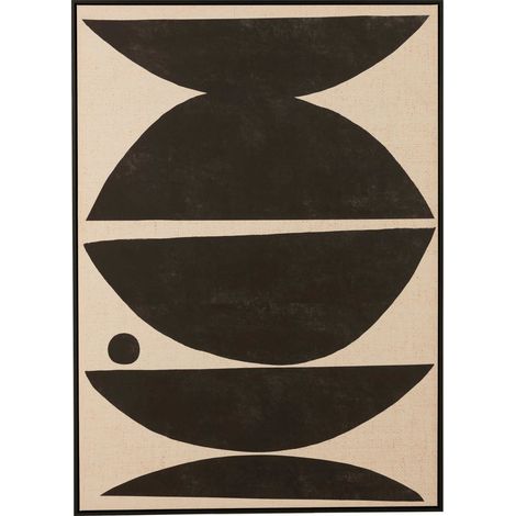 Tableau mural ethnique en toile marron noir élégant - Noir motifs marron beige (1/3)