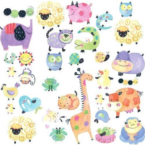 POLKA ANIMAUX À POIS - Stickers repositionnables polka animaux à pois (1/5)