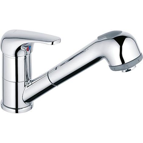 Mitigeur d'evier ND TOP II chromé avec douchette extractible saillie 186 mm (1/2)