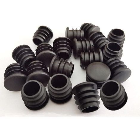 Round plastic end caps, 40 pieces, black tube caps for sliding furniture, chairs/legs (16 mm) (1/5)