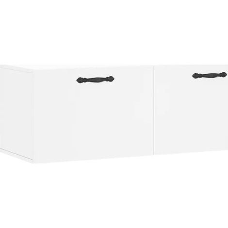 Armadio da parete moderno pratico contenitore 100 x 36,5 x 35 cm in legno ingegnerizzato bianco 020048883