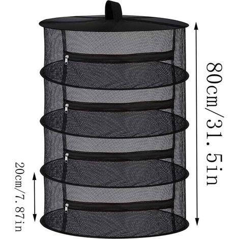 Red de secado, soporte para red de secado, red de secado para hierbas, capas de malla con cremalleras, para verduras, plantas y ropa. (1/3)