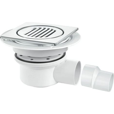AKW Two Piece Water Seal Trapped Gully Shower Waste 50mm - Square Chrome Top (1/2)