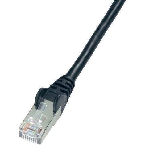 Câble Réseau Rj45 - Cat 5e - Double Blindage Sf Utp - 3 M - Noir