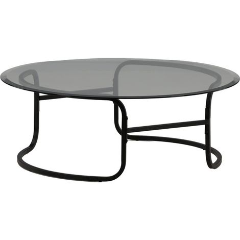 Table Basse Design en Verre "Lomma" 110cm Noir (1/5)