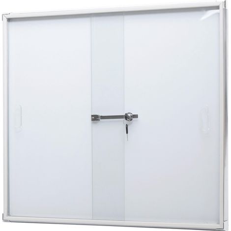 Vitrine HHG-946, tableau magnétique, tableau blanc, tableau d'affichage, en aluminium, verrouillable, accessoires inclus, 67 x 68 x 9 cm (1/5)