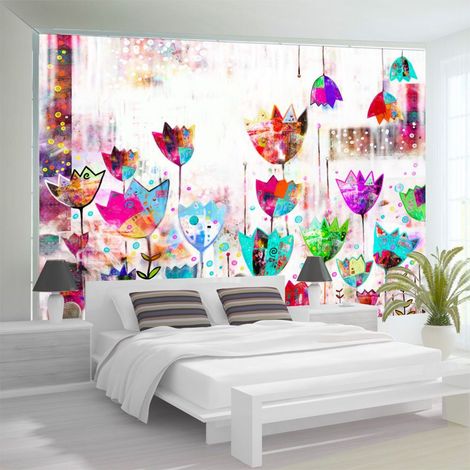 Papier peint tulipes colorées - 150 x 105 cm (1/4)