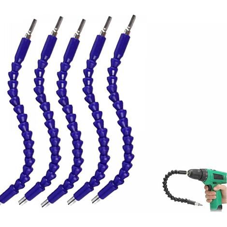 5-Piece Electric Drill Connecting Rod - Universal Flexible Rod - Extension Rod for Flexible Shaft Drill - 295 mm - Blue (1/5)