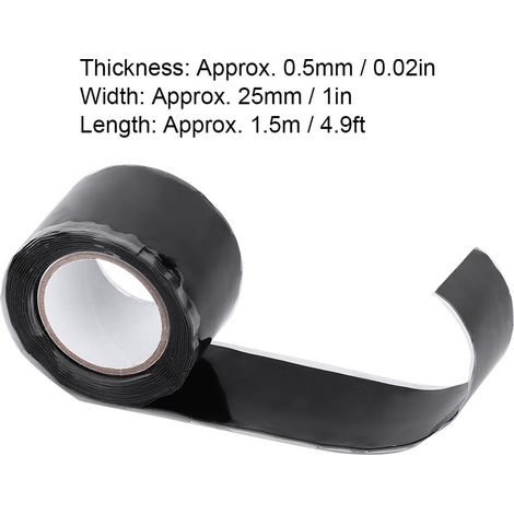 Ruban adhésif électrique noir résistant aux hautes températures, ruban adhésif industriel en silicone ignifugé, ruban double face isolant et étanche, vendu par paires. (1/5)