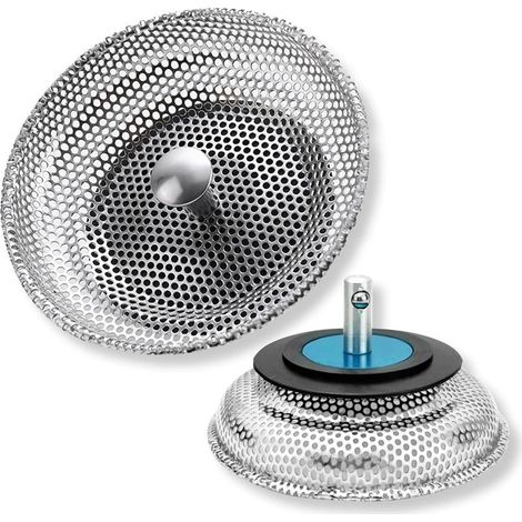 1 Pièces Crépine d'évier de Cuisine, Filtre Évier Cuisine, 304 Bouchon Evier Cuisine Inoxydable, Bonde à Panier Filtre Evier, Panier à Tamis pour Évier, pour Cuisine et Salle de Bain Diamètre 80mm (1/5)