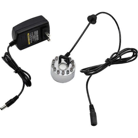 Atomiseur ultrasonique avec atomiseur métallique et lumière LED, adapté aux fontaines, bassins, pots de fleurs, rocailles, etc. (1/5)