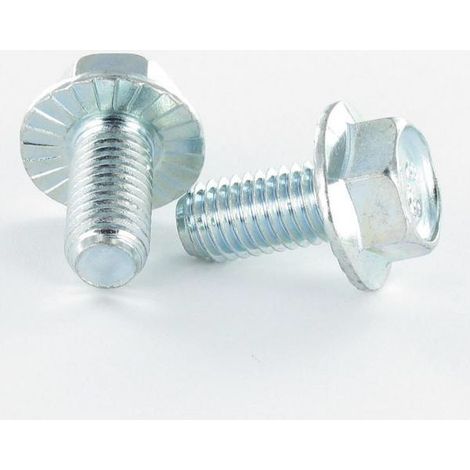 Vis métaux Tête hexagonale TH M4X20 Embase collerette crantée Classe 8.8 Acier zingué-1 pièce