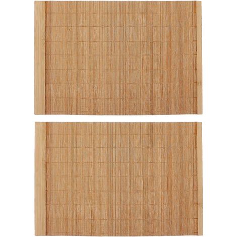 Lot de 2 sets de table en bois de bambou, antidérapants et imperméables. (1/5)