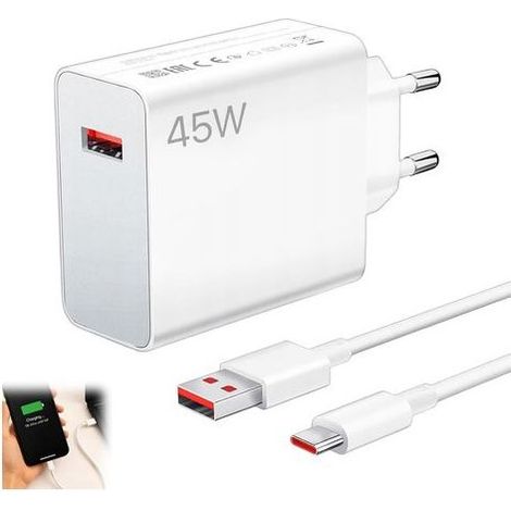 Chargeur 45 W pour Xiaomi, Chargeur Rapide pour Redmi Note 14, 13 et 12, avec câble USB-C 6 A (2 m), Adaptateur Secteur 45 W pour Xiaomi 14, 13, 12, 11, 10, POCO F7 Ultra et Redmi Turbo 4 Pro (1/5)