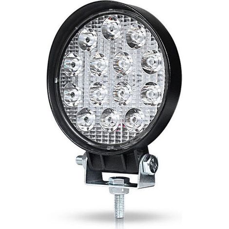 Projecteur Phare de Travail LED Ronde Projecteur LED Voiture Etanche IP67 Spot Flood Lumière de recul pour Voiture Camion Tracteur SUV Bateau(2 PCS 42W)Lefou (1/5)