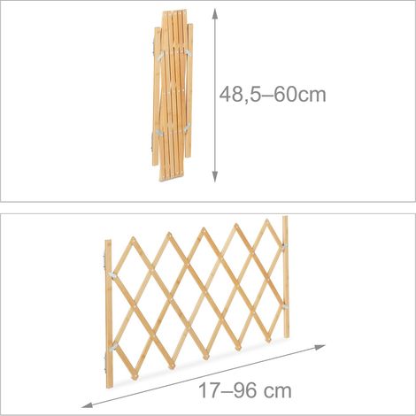 Barrera de seguridad extensible adecuada para perros ajustable 90 x 70 x 2 cm en bambú natural 130013080 (1/5)