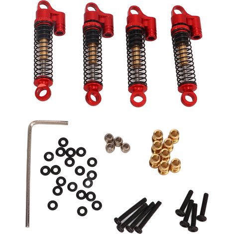 Amortisseur fileté en alliage d'aluminium CNC haute élasticité pour RC Crawler FCX24 1/18 1/24 FMS, télécommande rouge (1/5)