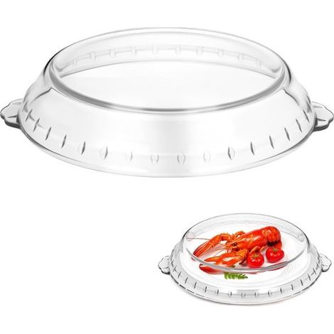 Tapa para microondas, Tapa de vidrio para microondas, Resistente al calor, Con doble asa, Para platos y cuencos, 28 x 28 cm, Transparente (1/5)