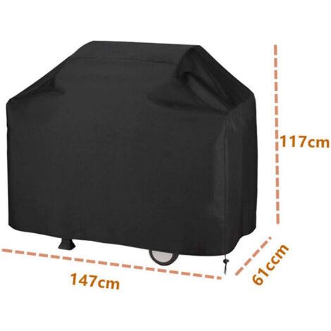 Housse Barbecue , Barbecue Bâche de Protection BBQ , Couverture de Grill Anti-Vent/Anti-UV/Anti-l'eau/Anti-l'Humidité/Antipoussière 147x61x117cm (1/3)