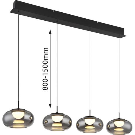 Globo - lámpara colgante - QUINTARA - negro - vidrio - gran