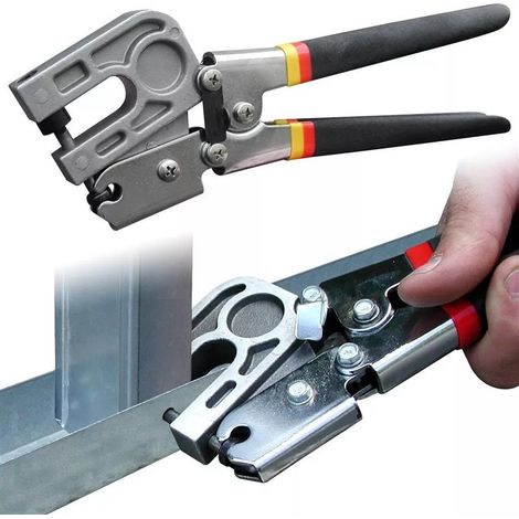 Outifrance – Pince à sertir pour profilés métalliques 280 mm – Acier haute résistance – Manches gainés en caoutchouc – Utilisation à une main (1/5)
