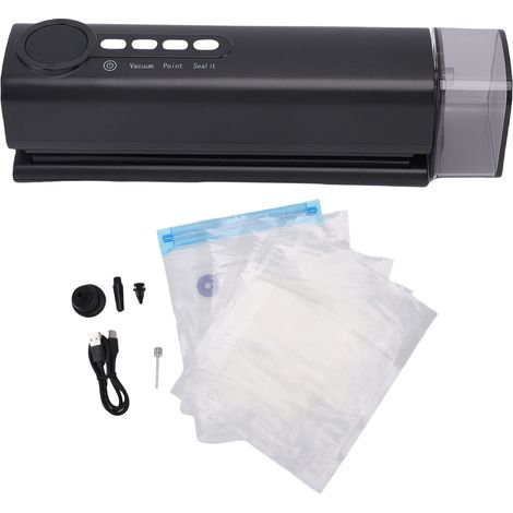 Scelleuse sous vide sans fil multifonctionnelle, température réglable, Portable, automatique, pour aliments, noir (1/5)