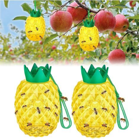 Lot de 2 pièges à guêpes, pièges à guêpes, pièges à guêpes, pièges à guêpes, répulsif à guêpes, répulsif à guêpes avec attractif, répulsif durable contre les abeilles, les guêpes et les frelons (1/5)