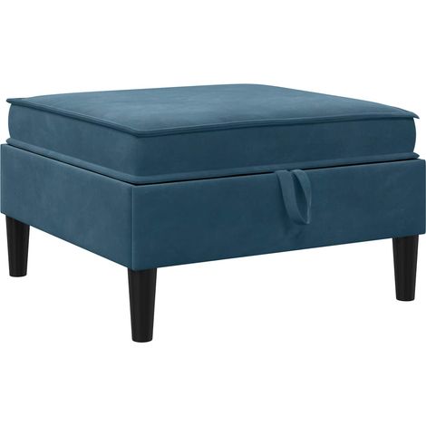 Pouf avec Rangement Bleu Velours vidaXL (1/5)