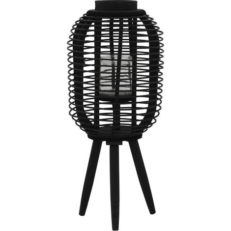 vidaXL Bougeoir debout Bambou Noir