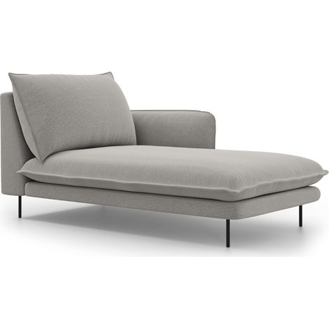 Méridienne droite en tissu structurel gris clair (1/5)