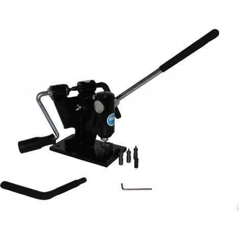 Jardiaffaires – Riveteuse électroportative 2 en 1 compacte professionnelle – Pour chaînes de tronçonneuse – Embouts variés – Socle de dérivetage inclus