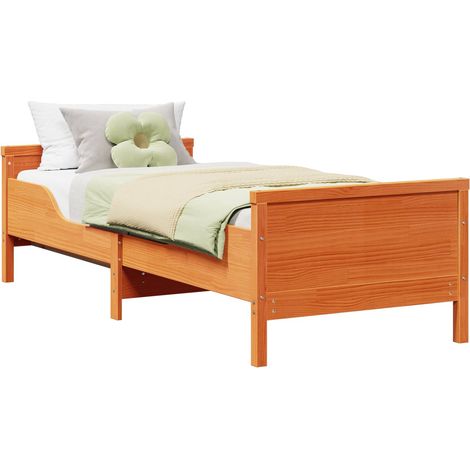 Estructura de cama Marrón cera 80 x 200 cm Madera de ingeniería vidaXL