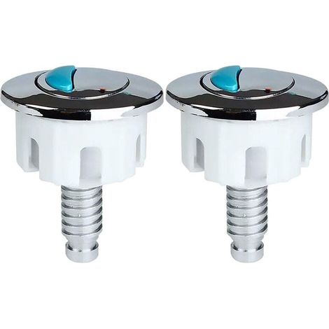 Lot de 2 boutons poussoirs de rechange pour chasse d'eau de toilettes, double bouton poussoir pour économie d'eau, système de chasse d'eau de réservoir (2 pièces ovales)