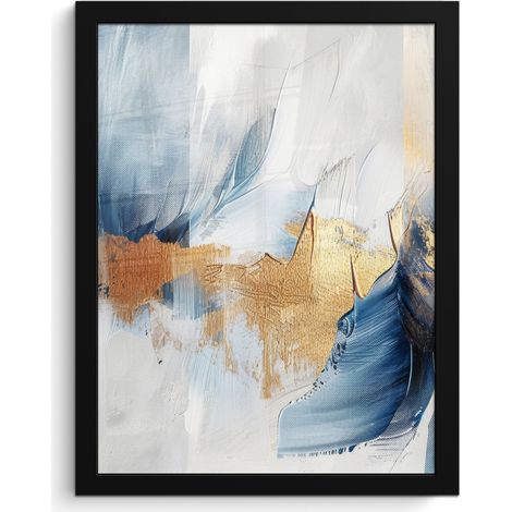 Framed Poster Gold - Blue - Watercolor - Art - Modern 30x40 cm (1/5)