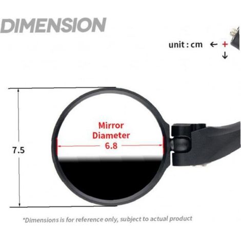 Miroir Vélo - Acier Inoxydable Réglable - Vue Arrière Convexe - Pour Guidon 16-22 mm - 1 Pièce (1/4)