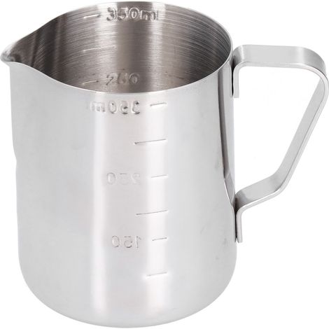 Milchaufschäumkännchen aus Edelstahl mit Messskala für Zuhause, Partys und Bars, 350 ml (1/5)