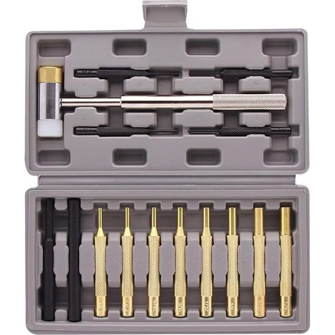 de Poinçons Professionnels et Marteau de Remplacement avec Poinçons en Laiton, Acier, Plastique et Tête de Marteau Interchangeable (1/5)