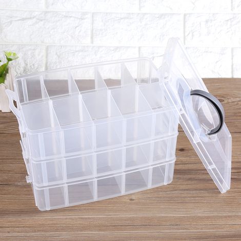 Klare Aufbewahrungsbox aus Kunststoff für Schmuckperlen, Bastelmaterialien und Werkzeuge (1/5)