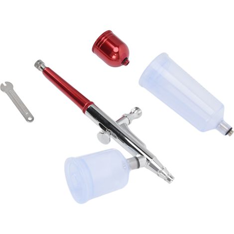Pistolet pulvérisateur peinture G1/8, aérographe DIY pour maquettes, modèle G-131 rouge avec trois godets (1/5)