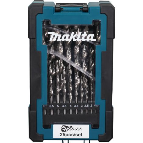 Makita D-78368 Jeu de forets pour le métal 1 mm, 1.5 mm, 2 mm, 2.5 mm, 3 mm, 3.5 mm, 4 mm, 4.5 mm, 5 mm, 5.5 mm, 6 mm, (1/3)