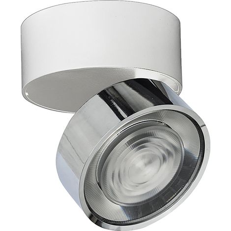 Hole - Applique/Plafoniera LED 13W 3000K CRI90 IP20 ottica 38° dimmerabile, in alluminio, finitura bianco/cromo - Rossini Group (1/5)