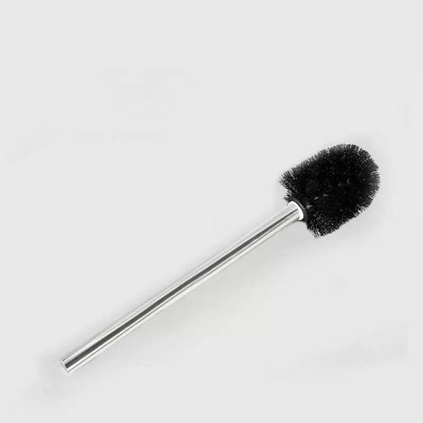 Brosse de Toilettes Long Manche en Acier Inoxydable Noire, 83g - Accessoire de Nettoyage de Salle de Bain Robust et Économique pour Maison, Hôtel